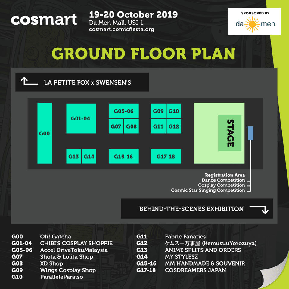 cosmart 2019 Exhibitor Booth map