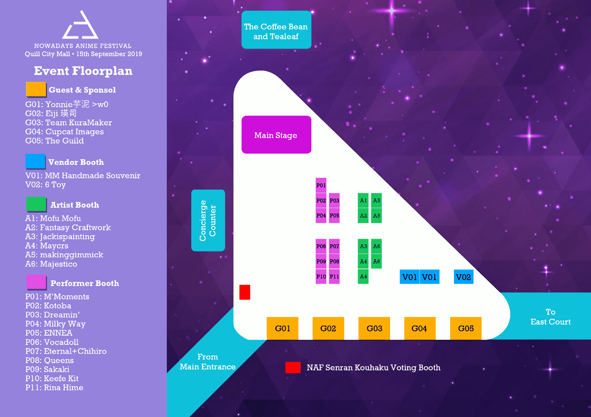 Nowadays Anime Festival 2019 Artist Alley map